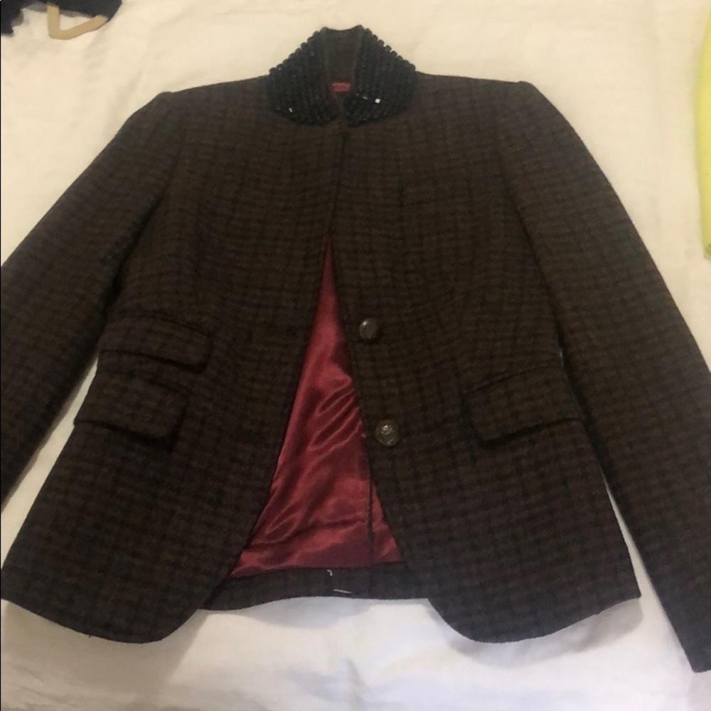JCrew Schoolboy Blazer with jeweled collar